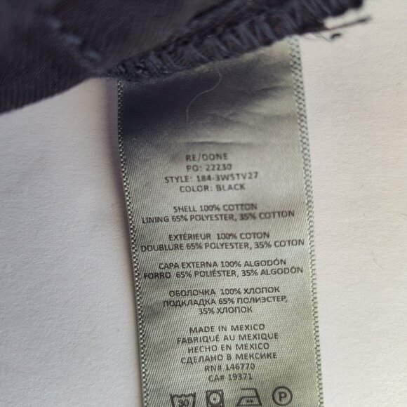 Ladies SZ 23 Re/Done Black 70's Stove Pipe Cropped Jean - Picture 8 of 8